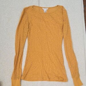 Derek Heart Yellow Fitted Ribbed Blouse